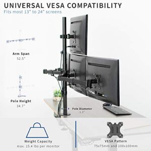VIVO Quad 13 to 24 inch LCD Monitor Clamp-on Desk Mount, 3 Plus 1 Articulating Display, Holds 4 Screens, VESA up to 100x100mm, STAND-V104C