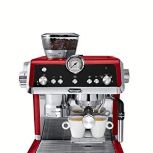 De'Longhi EC9335R La Specialista Espresso Machine with Sensor Grinder, Dual Heating System, Advanced Latte System & Hot Water Spout for Americano Coffee or Tea, Stainless Steel,67.6 oz, Red