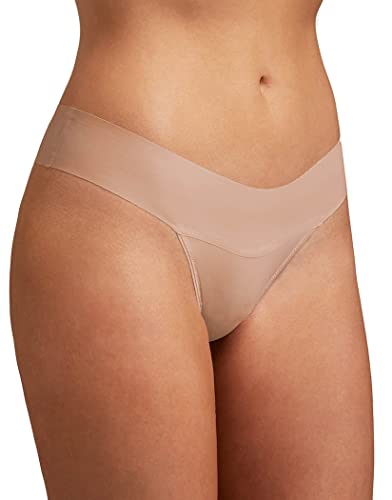 hanky panky Women's Breathe Natural Rise Thong 6J1661B, Taupe, XS