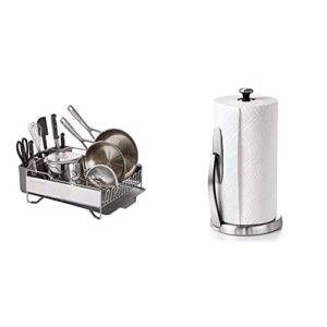 kitchenaid full size dish rack, light grey & oxo good grips simplytear paper towel holder - stainless steel