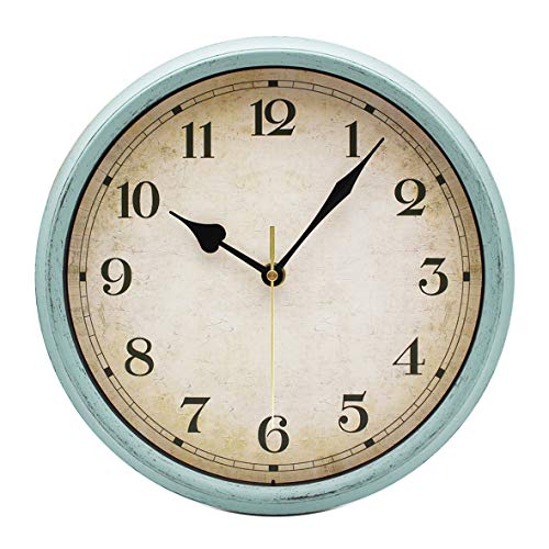 Filly Wink Wall Clock,11 inch Retro Wall Clocks Battery Operated,Silent Non Ticking Classic Quartz Clocks,Decorative Home Living Room Bedroom Office School(Teal)