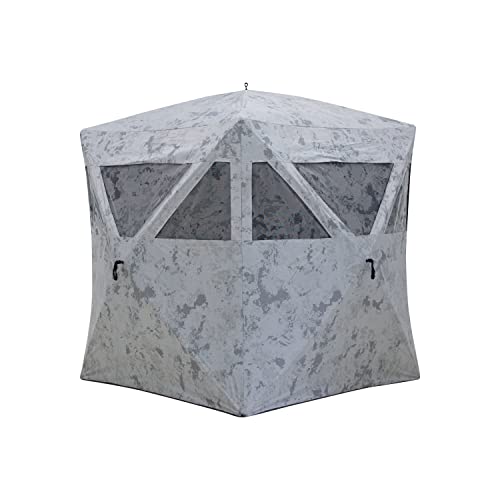 Barronett Blinds unisex adult Radar Hub Hunting Blind 2 Person Pop Up Ground Blind Crater Cold Camo RA200CS By Barronett Blind, Crater Cold Camo, 70 x 80 US