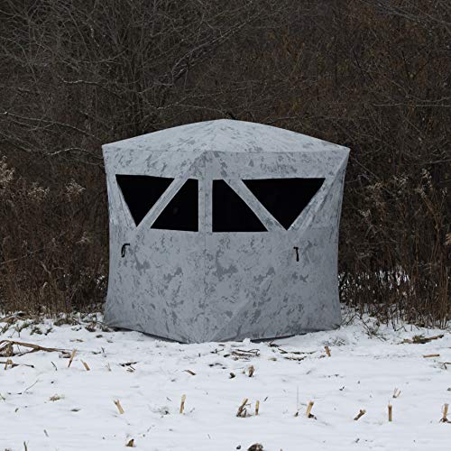 Barronett Blinds unisex adult Radar Hub Hunting Blind 2 Person Pop Up Ground Blind Crater Cold Camo RA200CS By Barronett Blind, Crater Cold Camo, 70 x 80 US