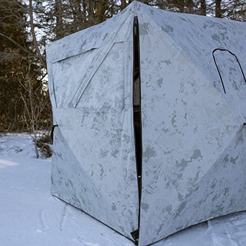 Barronett Blinds unisex adult Radar Hub Hunting Blind 2 Person Pop Up Ground Blind Crater Cold Camo RA200CS By Barronett Blind, Crater Cold Camo, 70 x 80 US