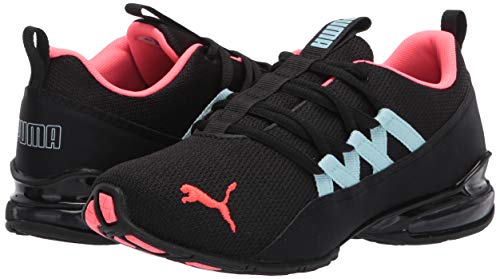 PUMA womens Riaze Prowl Running Shoe, Puma Black-ignite Pink-aquamarine, 8 US