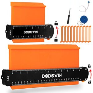 dodowin contour gauge profile tools, gifts for men husband dad him, outline shape duplicator woodworking tools for flooring tile laying carpet, anniversary birthday ldea, home gadget (10 inch+5 inch)