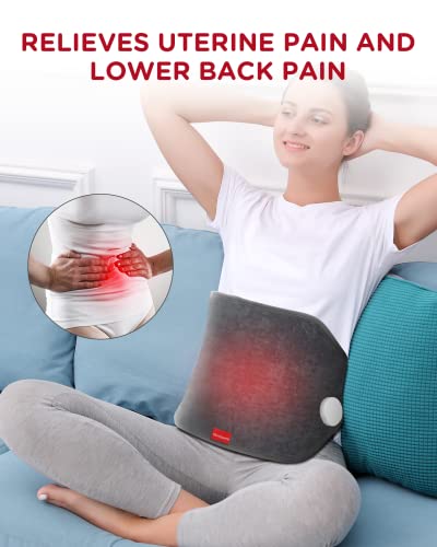 Upgraded Heating Pad for Back Pain Relief, Comfytemp XL Electric Heated Back Wrap with Strap, 9 Heat Settings, 5 Auto-Off, Stay On, Backlight for Cramps, Waist, Lumbar, Abdomen, 15"x 24" - Washable