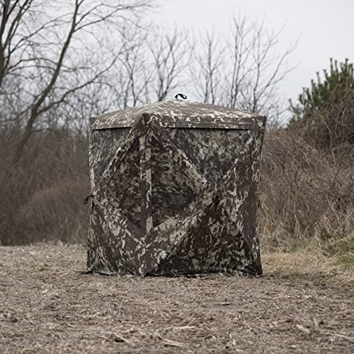 Barronett Blinds Big Mike HD Hub Hunting Blind, 2 Person Pop Up Ground Blind, Crater™ Core Camo, BMHD300CC