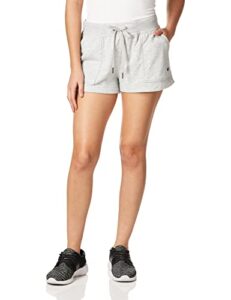 champion women's, campus french terry, moisture-wicking gym shorts, 2.5", oxford gray, medium