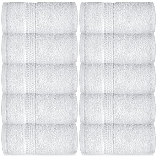 Elaine Karen 12 Pack Luxury Hand Towels – 100% Cotton Extra Soft Had Towels, Highly Absorbent, Hotel & Spa Quality Bathroom Hand Towel 16x30 - White