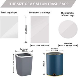 8 Gallon Trash Bags 120 Count Black Drawstring Trash Bags Thick Garbage Bags for Office Kitchen Home Plastic Trash Bags 22.06'' x 25.61'' (White, 8)