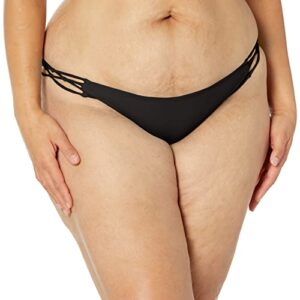 volcom women's standard simply solid full bikini bottom (regular & plus size), new black, medium