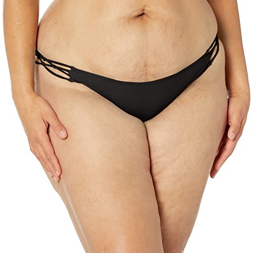 Volcom Women's Standard Simply Solid Full Bikini Bottom (Regular & Plus Size), New Black, Medium