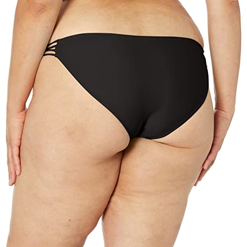 Volcom Women's Standard Simply Solid Full Bikini Bottom (Regular & Plus Size), New Black, Medium