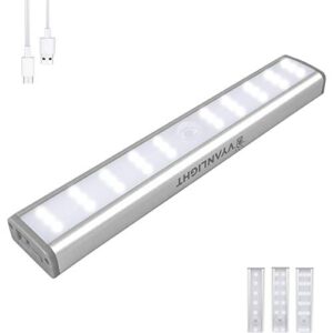 vyanlight motion activated light, wireless led lights with 30 leds, built-in battery, and 4-modes, stick-on anywhere magnetic night light bar for closet hallway stairway, dimmable led, 1 pack