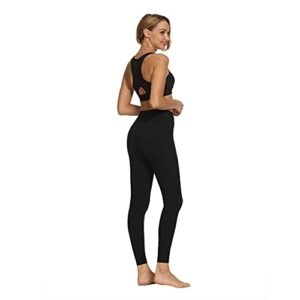 Houmous Women's 4 Out Pockets Buttery Soft High Waisted Full-Length Yoga Pants(Black,L)