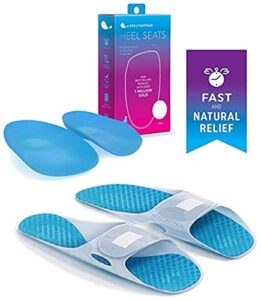 heel that pain plantar fasciitis insoles, medium (w 6.5-10, m 5-8) & heel that pain plantar fasciitis ice pack and heat therapy slippers, one size fits all
