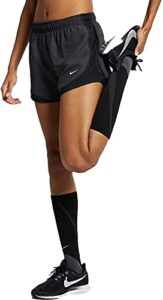 nike dry women's tempo dri-fit running shorts (heather black/black, medium)