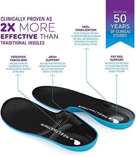 Heel That Pain Gel Plantar Fasciitis Insoles, Medium (W 6.5-10, M 5-8) & Heel That Pain Plantar Fasciitis Insoles Full Length Heel Seats Foot Orthotic Inserts, Medium (W 8-8.5 and M 6.5-7)