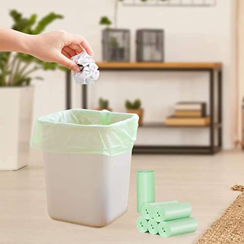 1.2 Gallon Small Trash bags Biodegradable Mini Bathroom Garbage Bags Fit 4.5 Liter Trash-Can-Liners for Bathroom Kitchen Office (150 Counts,Green)