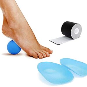 Heel That Pain Gel Plantar Fasciitis Insoles, Medium (W 6.5-10, M 5-8) & Heel That Pain Foot Massage and Mobility Ball & Heel That Pain Kinesiology Tape - 2" x 16.6yds, All-Purpose KT Tape