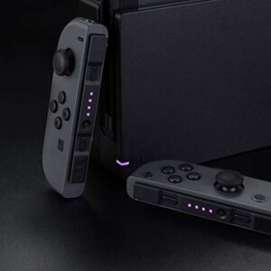 eXtremeRate Firefly LED Tuning Kit for Nintendo Switch Joycons Dock NS Joycon SL SR Buttons Ribbon Flex Cable Indicate Power LED - Violet (Joycons Dock NOT Included)