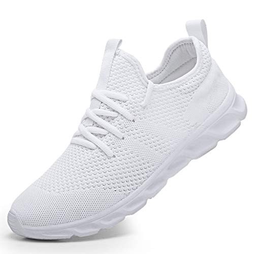 Damyuan Women's Walking Tennis Shoes Casual Mesh-Comfortable Workout Sneakers White,Gym Sport Shoes,Womens Size 11