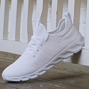 Damyuan Women's Walking Tennis Shoes Casual Mesh-Comfortable Workout Sneakers White,Gym Sport Shoes,Womens Size 11