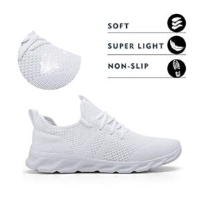 Damyuan Women's Walking Tennis Shoes Casual Mesh-Comfortable Workout Sneakers White,Gym Sport Shoes,Womens Size 11