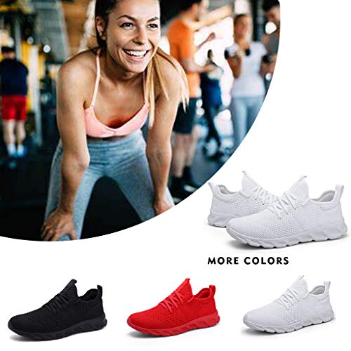 Damyuan Women's Walking Tennis Shoes Casual Mesh-Comfortable Workout Sneakers White,Gym Sport Shoes,Womens Size 11