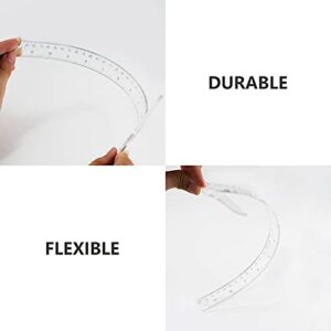 Kyuionty 2Pcs Junior T-Square Plastic Transparent T-Ruler 30cm/ 12 Inch for Drafting & Art Framing