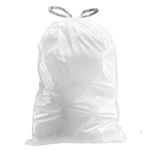 Plasticplace TRA335WH simplehuman (x) Code X Compatible (100 Count) │ White Drawstring Garbage, Liners 21 Gallon / 80 Liter │ 26" x 34.75"