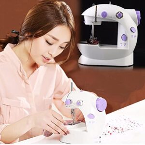 Mini Sewing Machine for Beginners-Maquina de Coser, Easy Automatic Sewing Machine with Extension Table, Household Electric Portable Sewing Tool with Sewing Kit, Small, for All Age, Kids or Adults