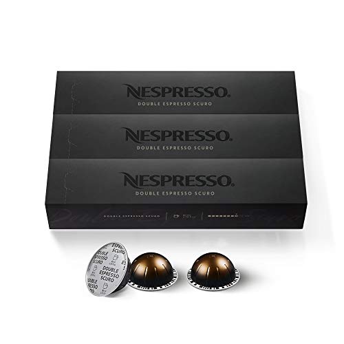 Nespresso Capsules VertuoLine, Altissio, Medium Roast Espresso Coffee, 50 Count Coffee Pods & Capsules VertuoLine, Double Espresso Scuro, Dark Roast Espresso Coffee, 30 Count Coffee Pods, Brews 2.7oz