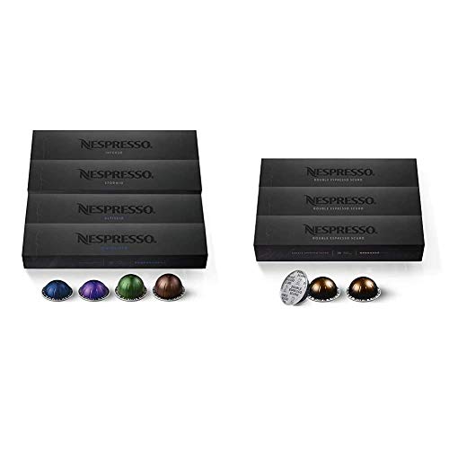 Nespresso Capsules VertuoLine, Dark Roast Coffee & Espresso, 40 Count Coffee & Capsules VertuoLine, Double Espresso Scuro, Dark Roast Espresso Coffee, 30 Count Coffee Pods, Brews 2.7oz