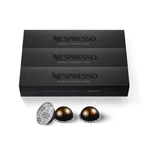 Nespresso Capsules VertuoLine, Dark Roast Coffee & Espresso, 40 Count Coffee & Capsules VertuoLine, Double Espresso Scuro, Dark Roast Espresso Coffee, 30 Count Coffee Pods, Brews 2.7oz