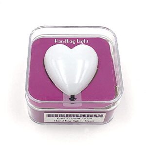 Purse LED Light, handbag, 2 Pack Bundle, One Round + One Heart Shaped. Handbag, bag, Original Gift (White) Key Chain Illuminator, Leash Included