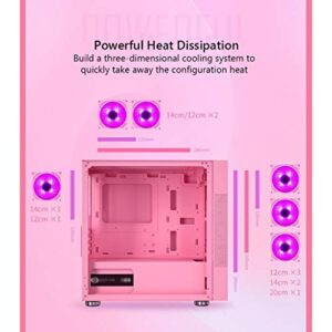 HDYD ATX Case,Mid-Tower PC Gaming Case M-ATX/ITX - Front I/O USB 3.0 Port - Tempered Glass Side Panel - 6 Fan Position - Support 200mm Fan Installation (Color : White)