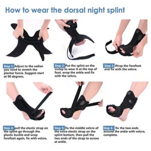 Wrap Ankle Joint Support,Night Splint Foot Drop Orthotic Brace- Orthosis Brace Support Ankle Splint Support Fracture Sprain Injury Support with A Massage Ball for Treating Foot Drop