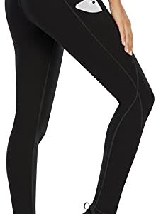 Ewedoos Fleece Lined Leggings with Pockets for Women - Thermal Warm Workout Winter Leggings for Women Yoga Pants for Women New Black