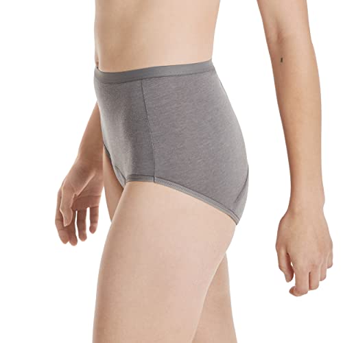 Hanes Women's Fresh & Dry Light and Moderate Period 3-Pack Brief Underwear, Multiple Options Available, Beige,Gray and Black, 9