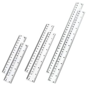 6 pcs clear ruler 6 inch - 8 inch - 12 inch small ruler with centimeters and inches straight edge rulers for kids school office supplies