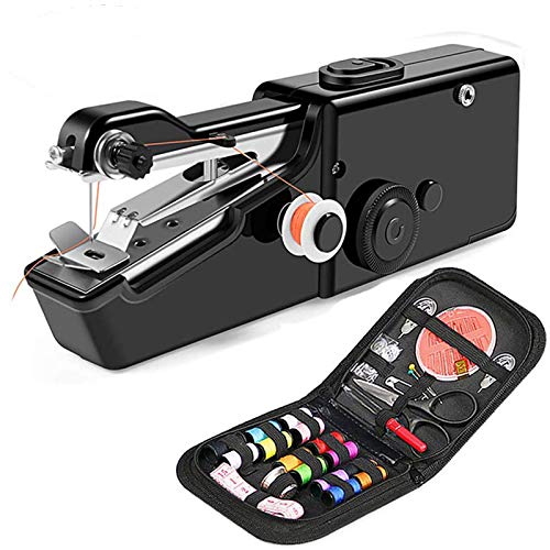 Yiphates Handheld Sewing Machine, Mini Electric Stitching Machine, Portable Cordless Handheld Electric Sewing Machine with Thread Kit, for Fabric and Clothing, Home Travel Use