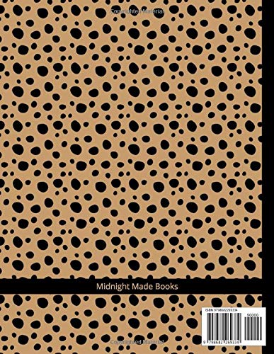 Cheetah Notebook: Wide Ruled Lined Paper Composition Book Journal Diary, Tan and Black Dot Animal Print Cheetah Pattern, Large US Letter 8.5 x 11 inches, 140 pages, Soft Cover