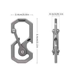 Tibitdeer Titanium Key Chain, Multifunctional Carabiner Keychain Heavy Duty Car Key Chains Organizer for Men and Women