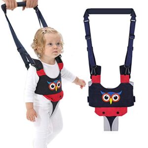 iulonee baby walker, handheld kids toddler walking harness helper assistant protective belt child activity walker adjustable standing up walking learning helper for toddler 7-24 month (blue)