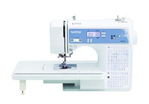 brother sewing and quilting machine, computerized, 165 built-in stitches, lcd display, wide table, 8 included presser feet, white (renewed)