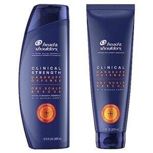 head & shoulders anti-dandruff shampoo and conditioner set, clinical strength, dry scalp rescue with manuka honey, 13.5 fl oz and 9.1 fl oz (pack of 2)
