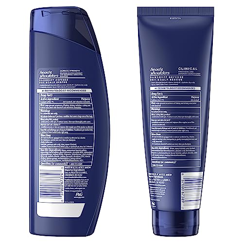 Head & Shoulders Anti-Dandruff Shampoo and Conditioner Set, Clinical Strength, Dry Scalp Rescue with Manuka Honey, 13.5 Fl Oz and 9.1 Fl Oz (Pack of 2)