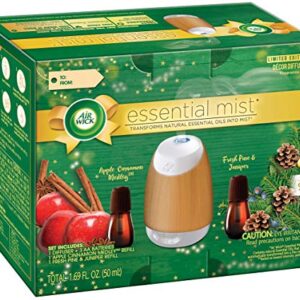 Air Wick Air Wick Essential Mist Fall Starter Kit (1 Diffuser + 2 Refills), Apple Cinnamon & Woodland Pine, 3 Count